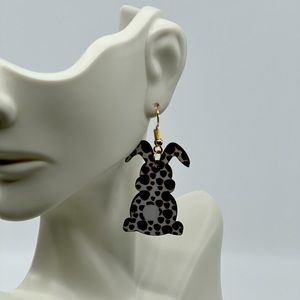 Cheetah Print Bunny Earrings.